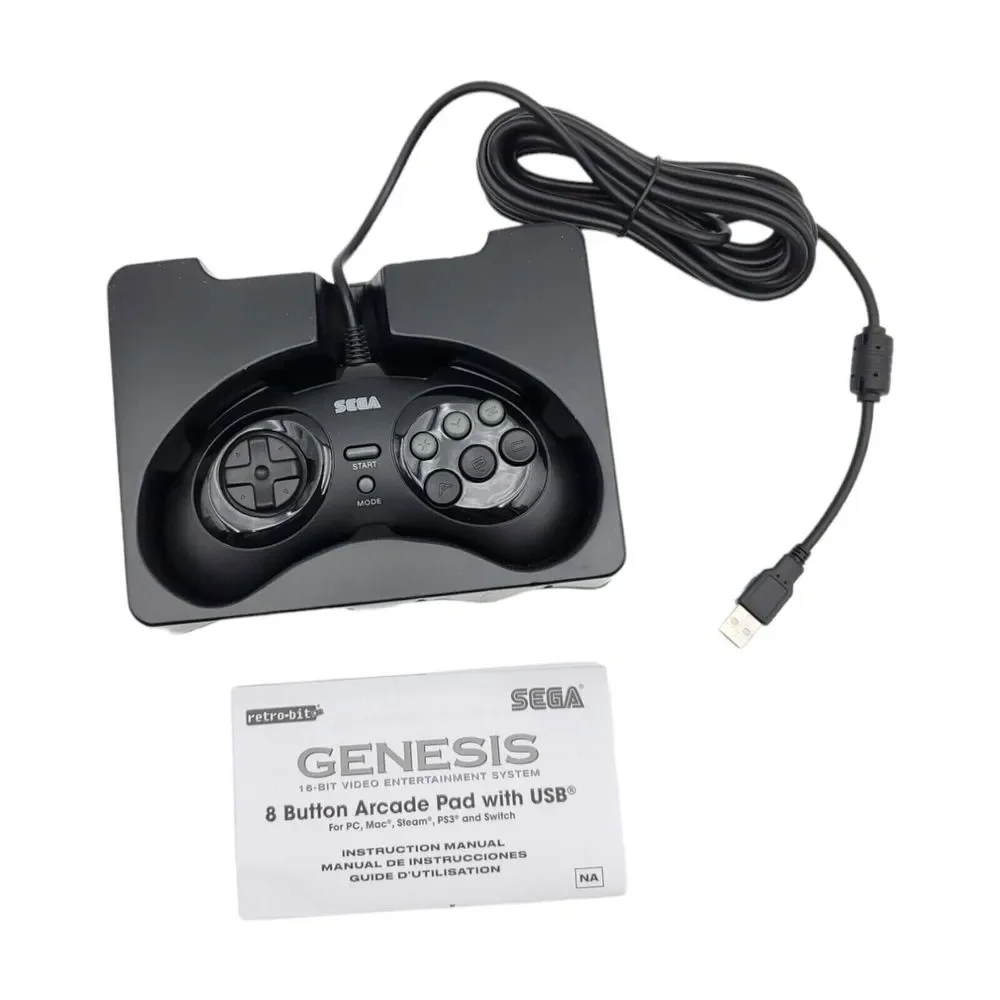 Retro-Bit Officially Licensed Sega Genesis USB Controller Arcade 8-Button Pad
